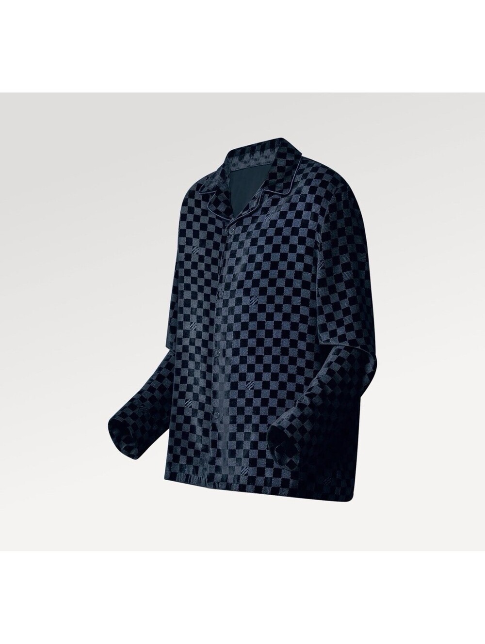 Louis Vuitton Silk Blend Velvet  Evening Overshirt Damier S